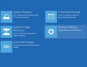 Windows 10 selecting startup settings