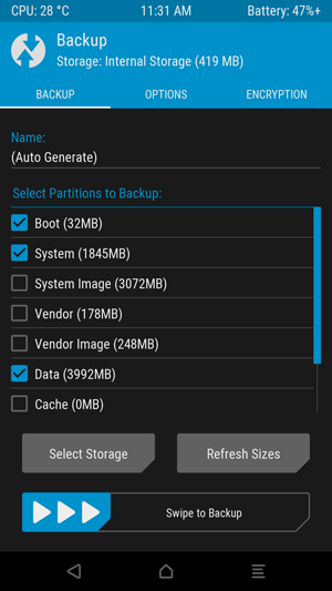 TWRP software backup 2