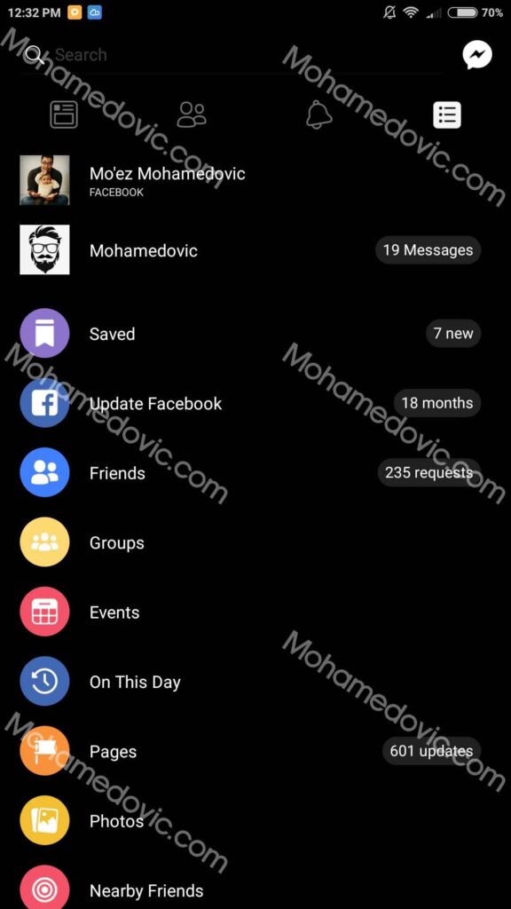 تطبيق فيسبوك الاسود APK