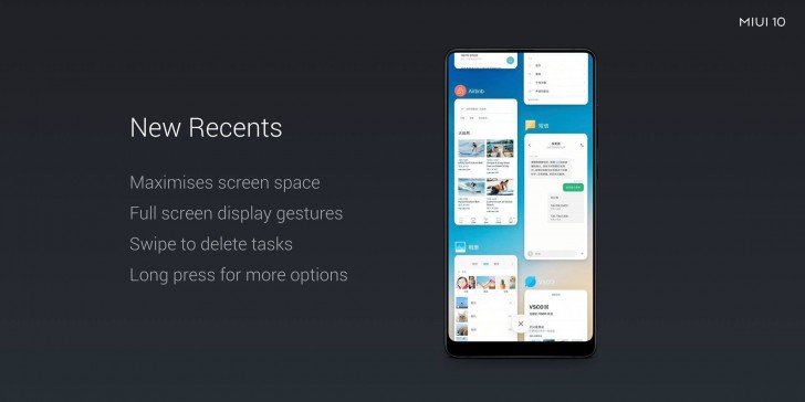 MIUI 10 New Recents Menu