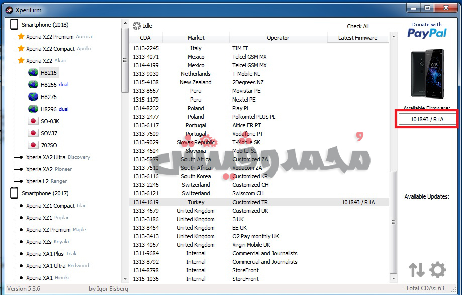 Download Sony Xperia Official Firmares using Xperifirm Mohamedovic 01