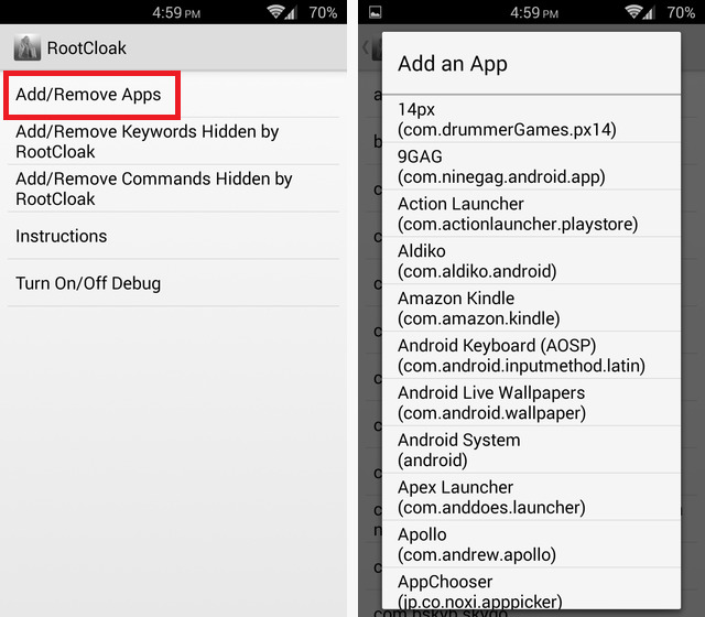 Hide Snapchat from Root using RootCloak Mohamedovic