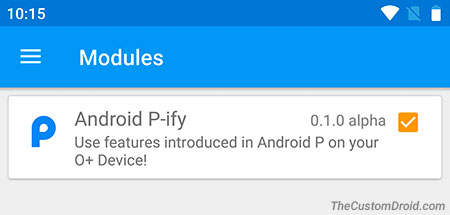 Android P ify Xposed Module Activated