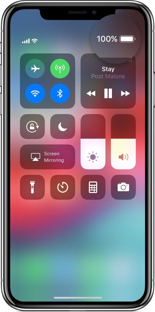 iPhone X Battery Percentage