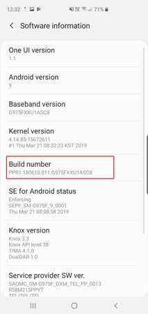 Galaxy S10 Developer Options