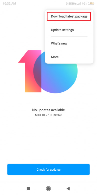 Download Latest Package in Xiaomi Device
