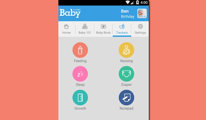 تطبيق webmd baby