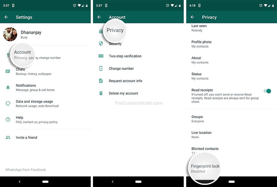 Enable WhatsApp Fingerprint Lock 02