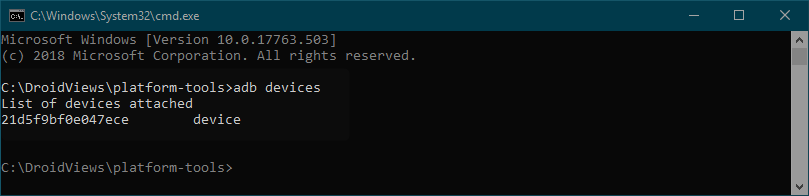 adb devices cmd window