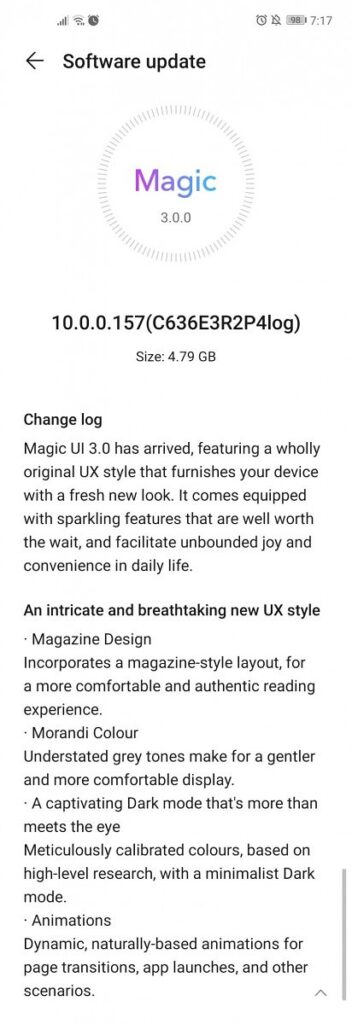 Magic UI 3.0 Based Android 10 for Honor View 20