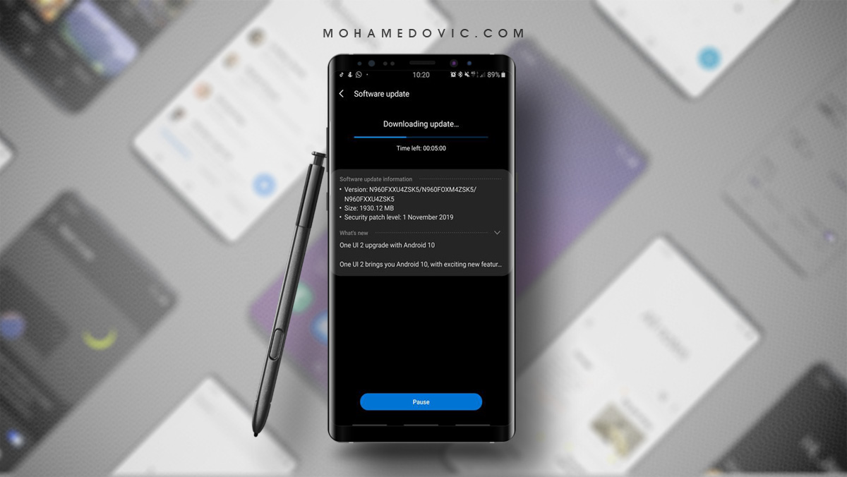 Galaxy Note 9 Android 10 Firmware Update