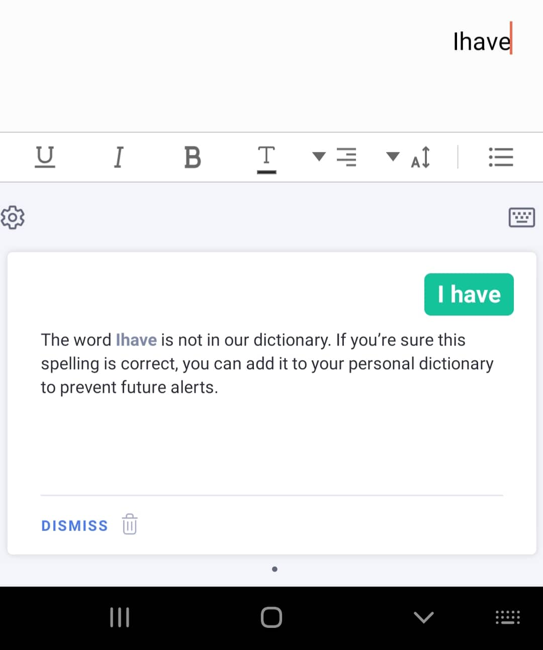 تصحيح الخطأ في تطبيق Grammarly