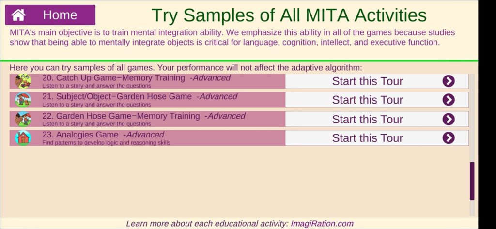 أخر 4 أسئلة في المستوى المتقدم في تطبيق Language & Cognitive Therapy أحد الألعاب التعليمية للأطفال