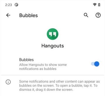 خاصية bubble في اندرويد 11