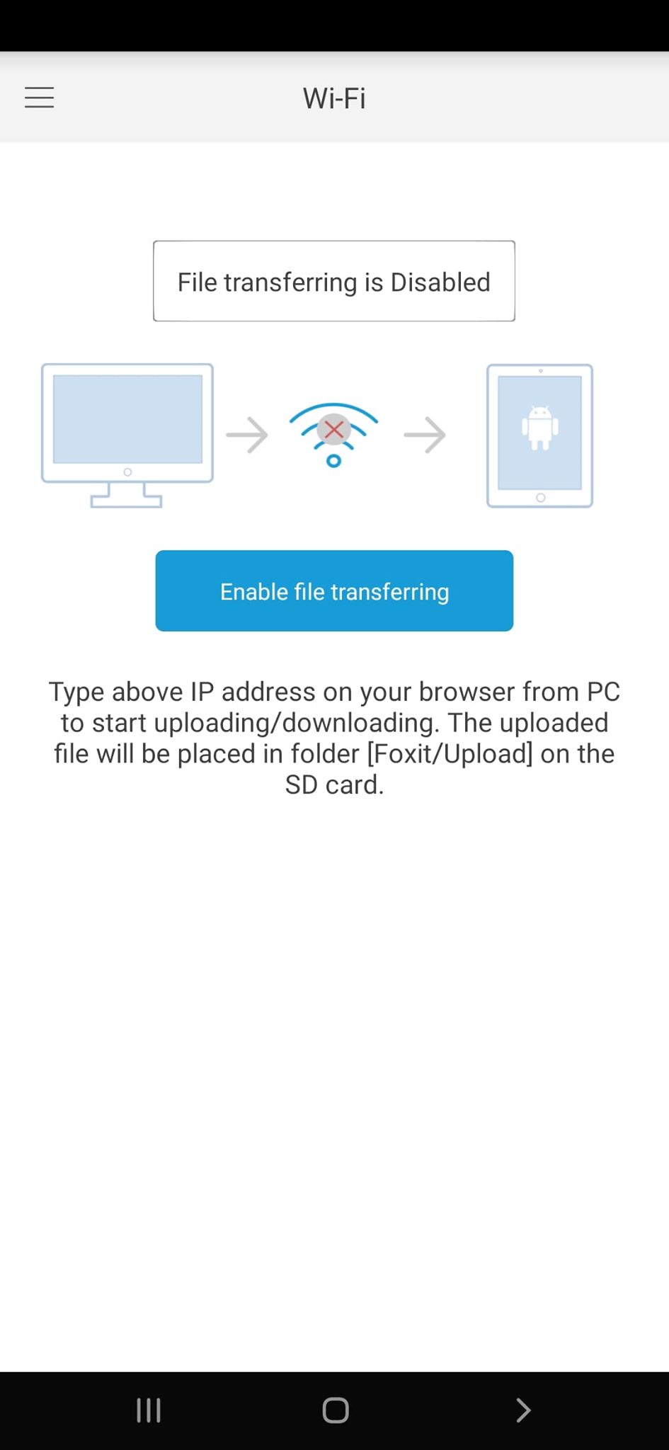 Wi-Fi في فوكست ريدر موبايل