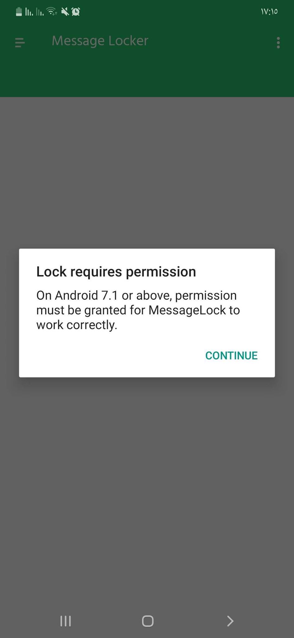 تفعيل التطبيق في إصدار اندرويد 7 فيما فوق في تطبيق Message Locker أحد تطبيقات قفل الدردشة للاندرويد