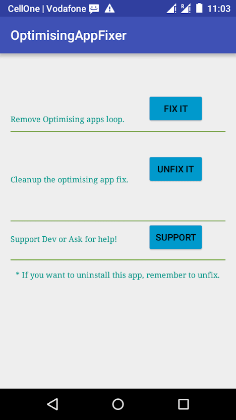 تطبيق Optimizing Apps fix