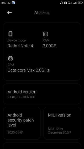 تحديث MIUI 12 ريدمي نوت 4