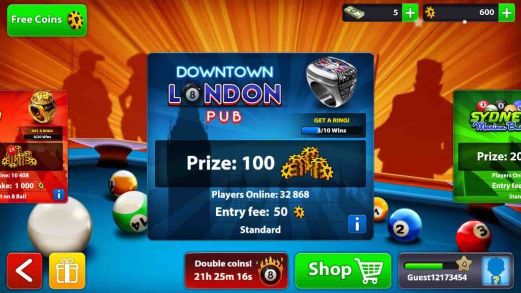 اختر المنضدة التي ستلعب عليها في لعبة 8 Ball Pool بعناية