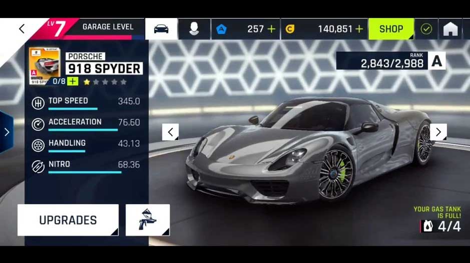 تحديث سيارات Asphalt 9