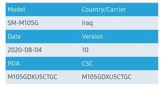 جالكسي M10 تحديث اندرويد 10