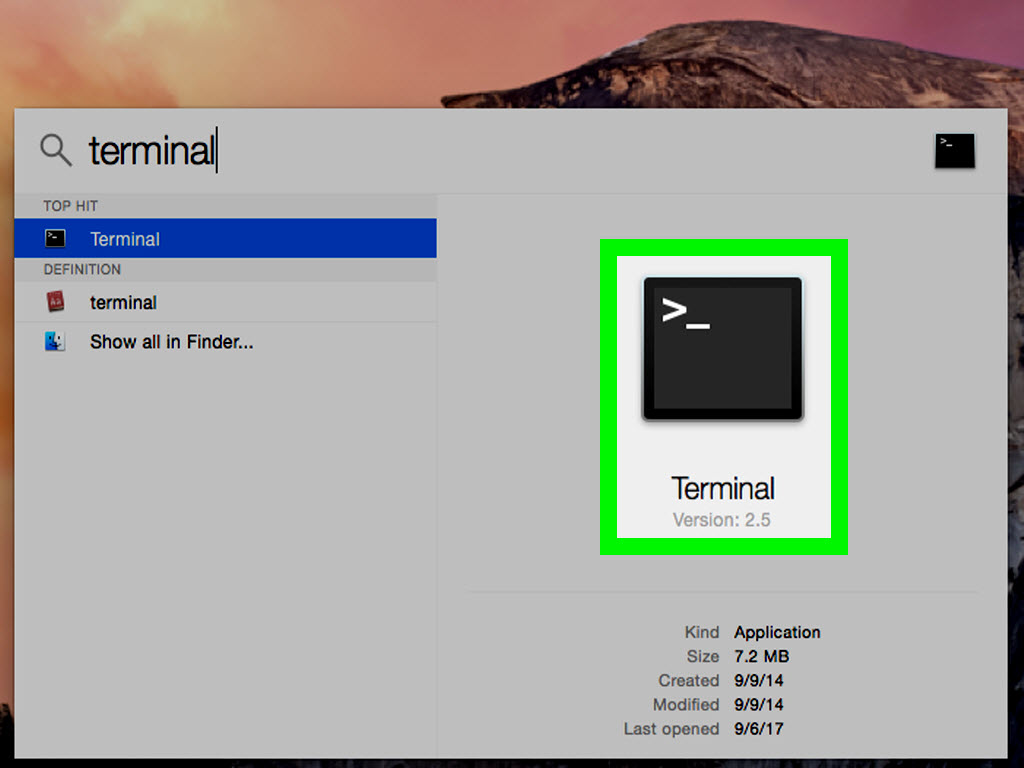 Open a Terminal Window in Mac