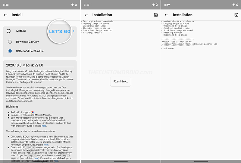 Root Android 11 Boot Image Patching Done