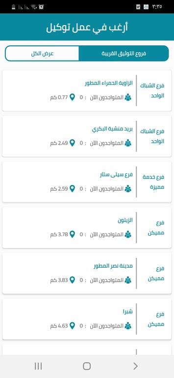 فروع التوثيق القريبة في التطبيق