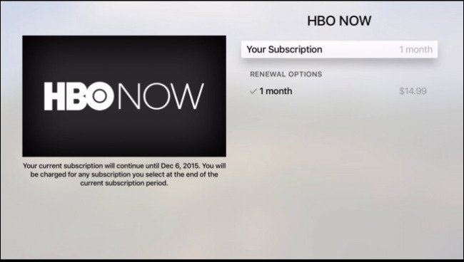 معلومات اشتراكك في HBO NOW