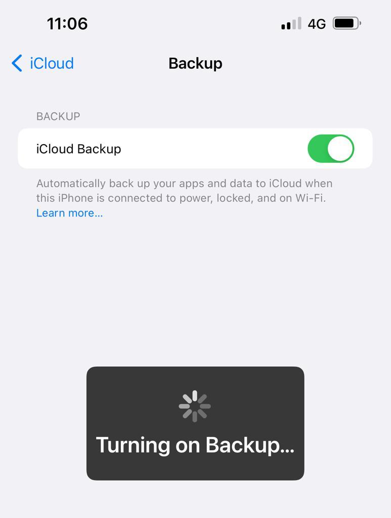 Enable iCloud Backup 03