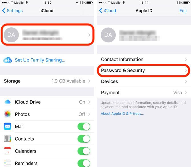 تفعيل التوثيق الثنائي في iCloud