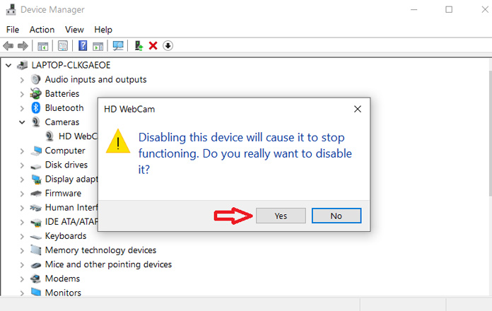 طريقة تعطيل كاميرا اللاب توب ويندوز 10