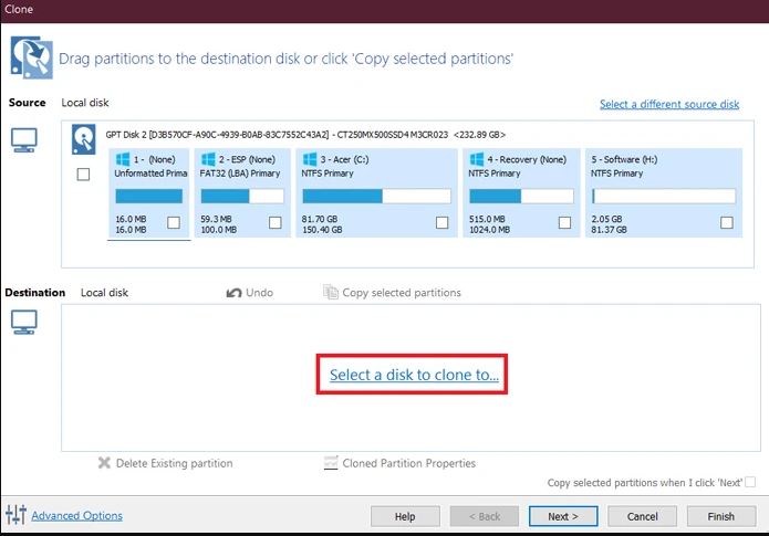 خطوات استنساخ الويندوز 10 إلى SSD جديد