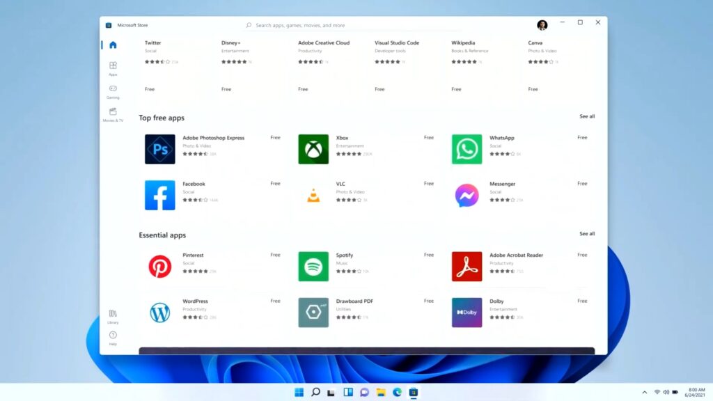 متجر تطبيقات Windows 11 الجديد