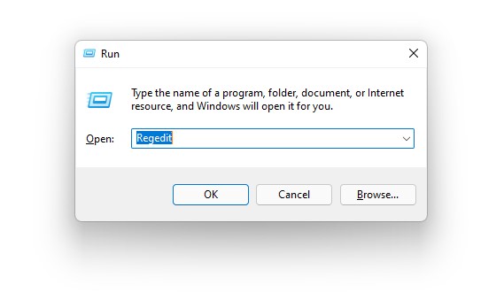 فتح Registry Editor في ويندوز 11