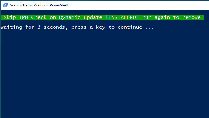Skip TPM Check on Dynamic Update Installed
