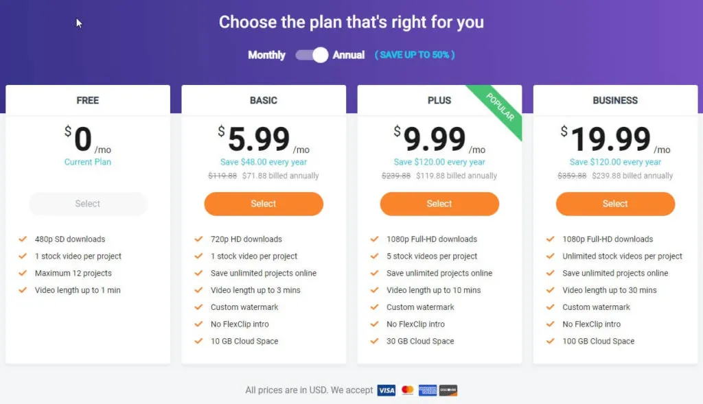 flexclip pricing plans 1 1024x589 1