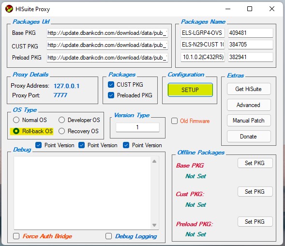 roll back os hisuite proxy install google gms on huawei