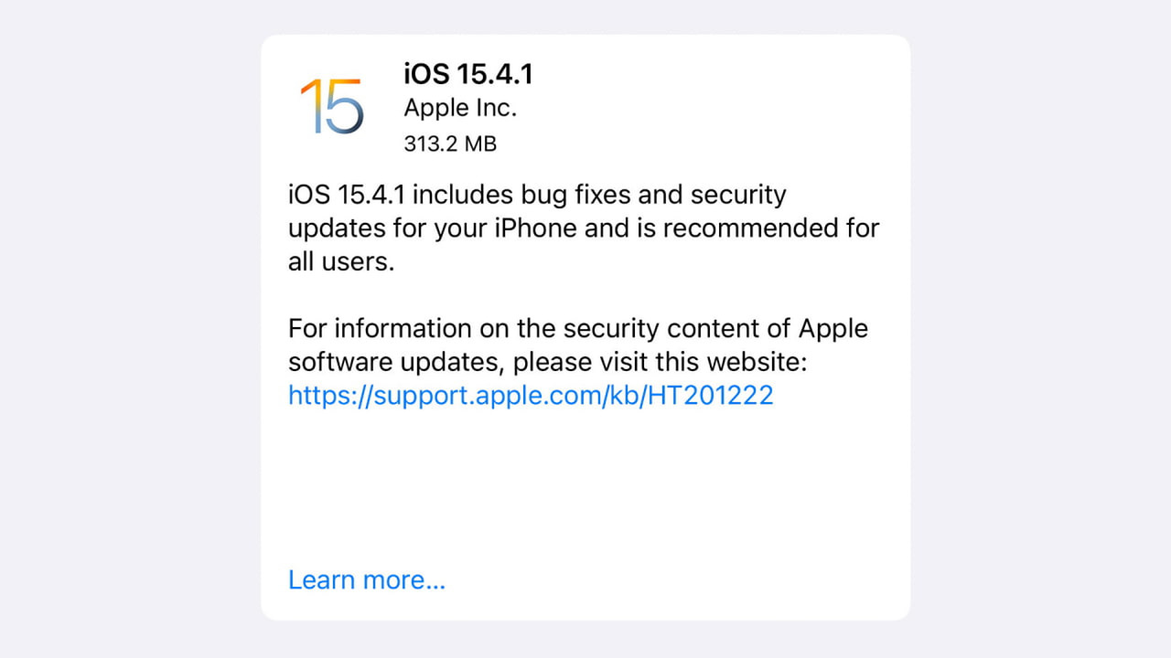 ios 15.4.1