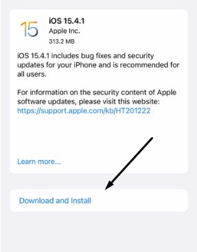 تثبيت ios 15.4.1