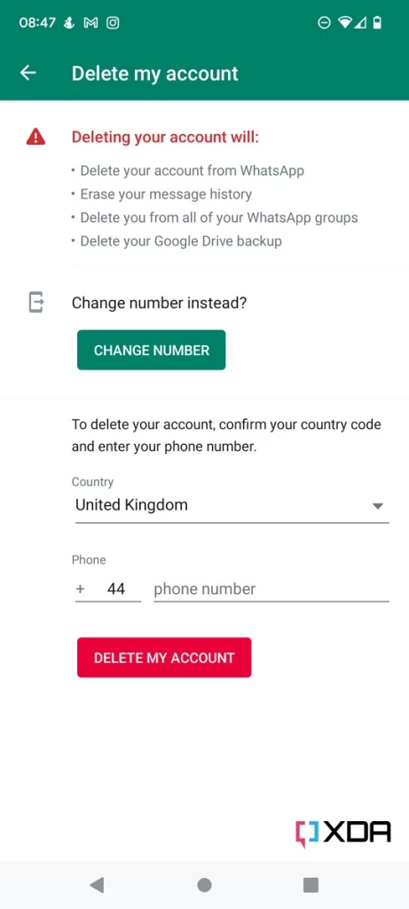 Delete WhatsApp Account 04