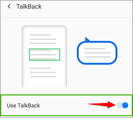 6 toggle off android talkback