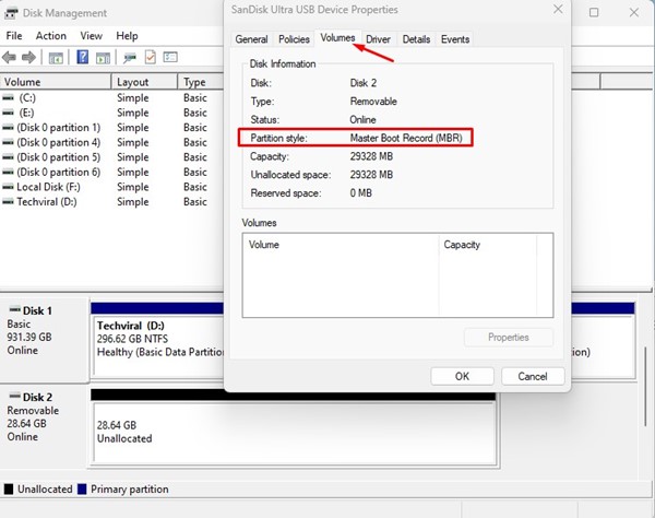 Identify whether your Disk is MBR or GPT