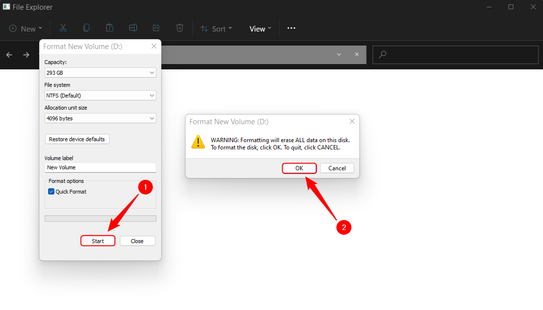 format new partition