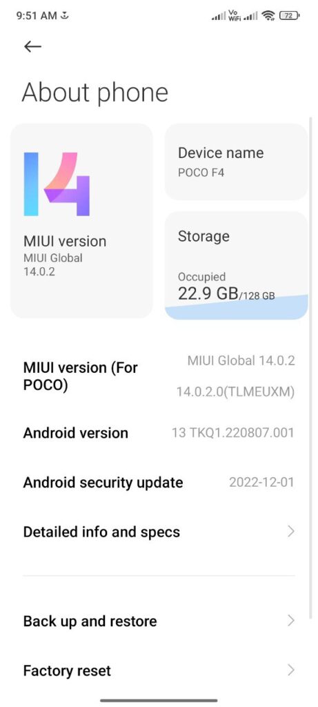 تحديث POCO F4 إلى MIUI 14