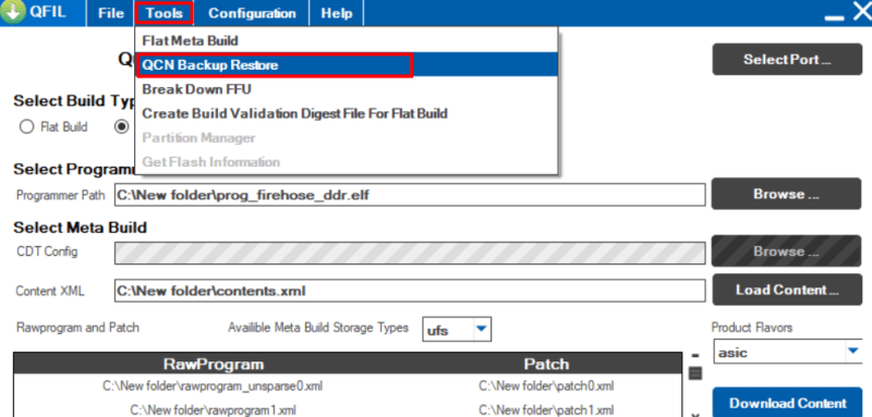 QCN Backup Restore