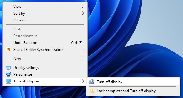 Turn off Display option