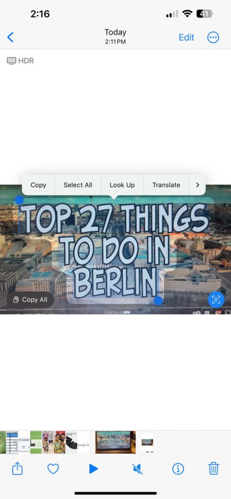 Copy Translate Video Text on iPhone 02