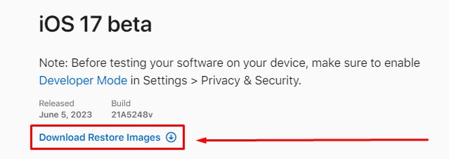 Get iOS 17 Beta IPSW 03