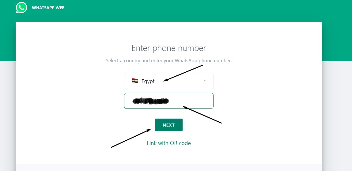 وضع الرقم للتسجيل في واتساب ويب